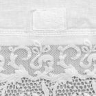 Camino de mesa de lino con encaje blanco Calidad de lujo italiana - Farnese Viadurini