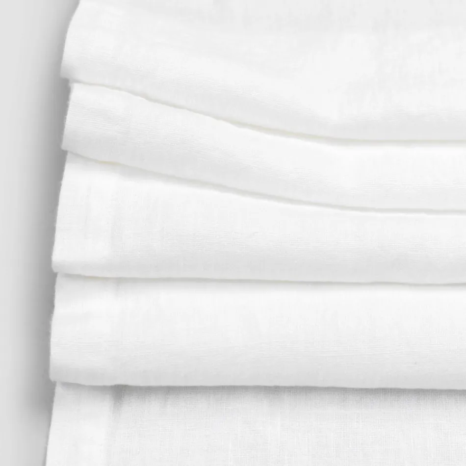 Camino de Mesa de Lino con Encaje Blanco Calidad de Lujo Italiano - Farnese Viadurini