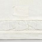 Corredor de lino pesado blanco natural con relieve de lujo italiano - Limao Viadurini