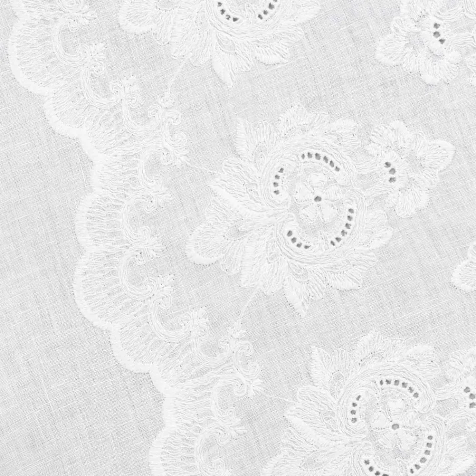 Camino de Mesa 100% Lino con Bordado de Diseño de Lujo Italiano - Jujube Viadurini