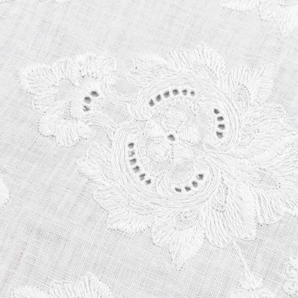 Camino de Mesa 100% Lino con Bordado de Diseño de Lujo Italiano - Jujube Viadurini