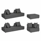 Lounge de esquina de diseño moderno al aire libre en tela Homemotion - Benito Viadurini