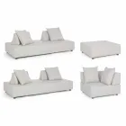 Lounge de esquina de diseño moderno al aire libre en tela Homemotion - Benito Viadurini