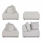 Lounge de esquina de diseño moderno al aire libre en tela Homemotion - Benito Viadurini