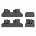 Lounge de esquina de diseño moderno al aire libre en tela Homemotion - Benito Viadurini