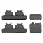 Lounge de esquina de diseño moderno al aire libre en tela Homemotion - Benito Viadurini