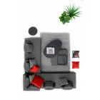 Lounge de esquina de diseño moderno al aire libre en tela Homemotion - Benito Viadurini