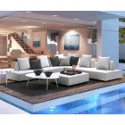 Lounge de esquina de diseño moderno al aire libre en tela Homemotion - Benito Viadurini