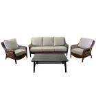 Salón compuesto por 2 sillones, 1 sofá y 1 mesa de centro - sombrilla Viadurini