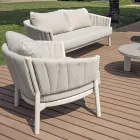 Salón Compuesto por 2 Sillones, 1 Sofá y 2 Mesas de Centro en Aluminio - Fusión Viadurini