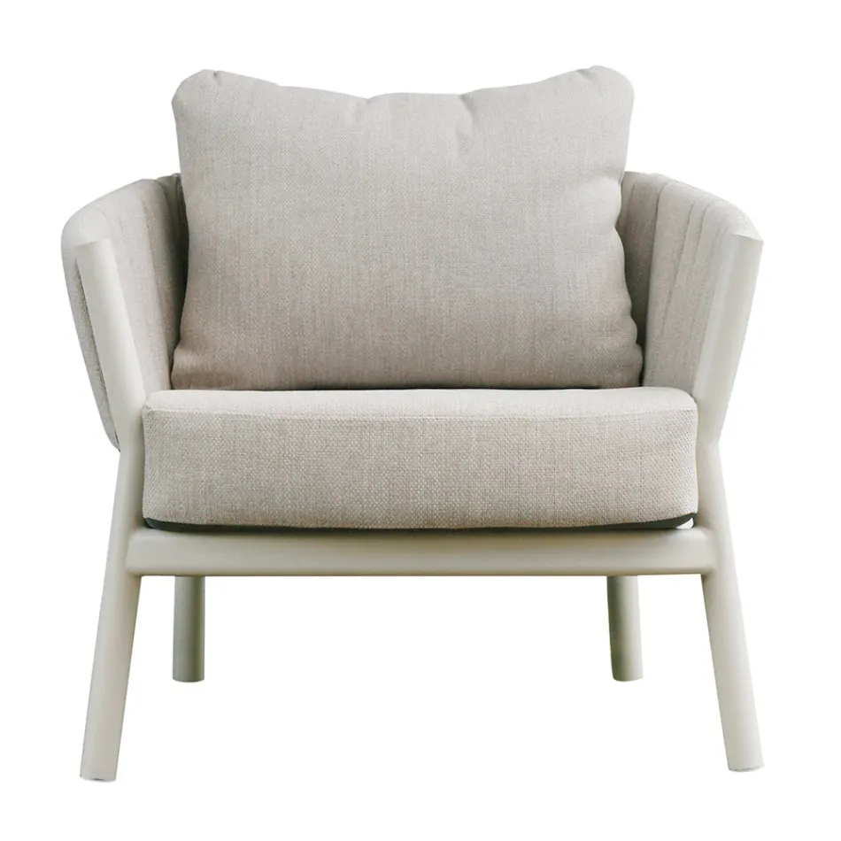 Salón Compuesto por 2 Sillones, 1 Sofá y 2 Mesas de Centro en Aluminio - Fusión Viadurini