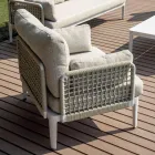 Salón compuesto por 2 sillones, 1 sofá y mesa de centro de aluminio - Symphony Viadurini