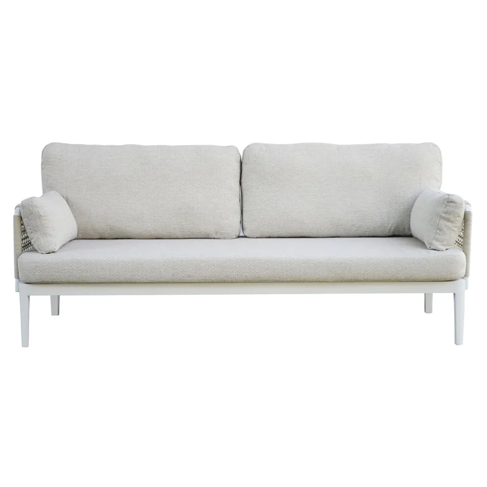 Salón compuesto por 2 sillones, 1 sofá y mesa de centro de aluminio - Symphony Viadurini