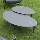 Sala de estar compuesta por sofá, sillones y dos mesas de centro de aluminio - Yuma Viadurini