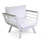 Salón de exterior compuesto por 2 sillones y 1 mesa de aluminio - Righello Viadurini