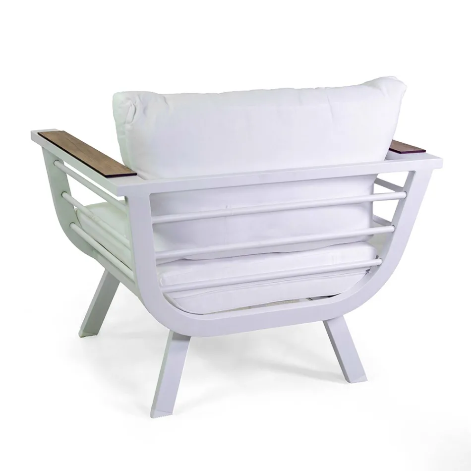 Salón de exterior compuesto por 2 sillones y 1 mesa de aluminio - Righello Viadurini