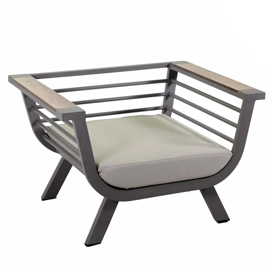 Salón exterior compuesto por 2 sillones y 1 mesa baja - Righello Viadurini