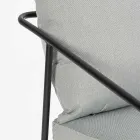 Salón exterior con 1 sofá, 2 sillones y 2 mesas de acero - Prefer Viadurini