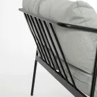Salón exterior con 1 sofá, 2 sillones y 2 mesas de acero - Prefer Viadurini