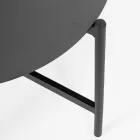 Salón exterior con 1 sofá, 2 sillones y 2 mesas de acero - Prefer Viadurini