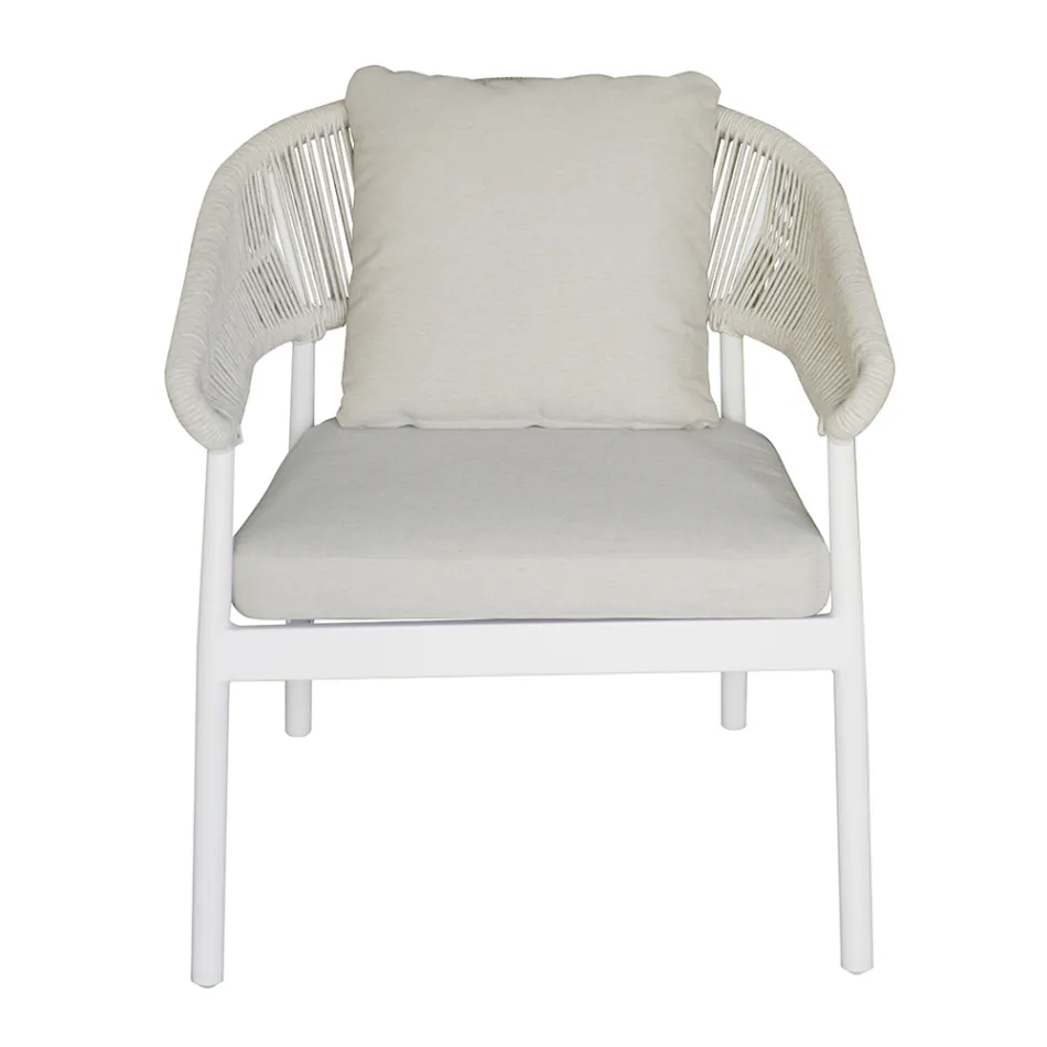 Salón de exterior con cojines y reposabrazos redondeados - Zenith Viadurini