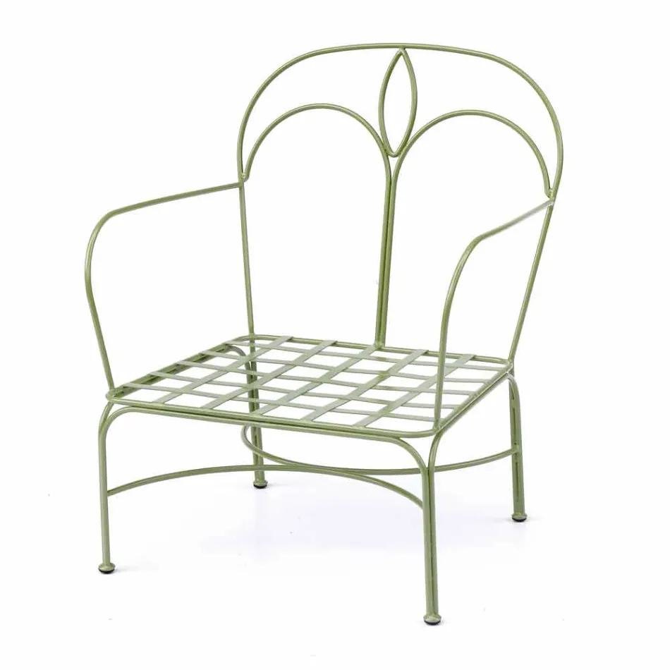 Salón al aire libre con estructura de hierro hecha a mano Made in Italy - Melinda Viadurini