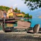 Salón al aire libre con estructura de hierro hecha a mano Made in Italy - Melinda Viadurini