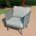 Salón de exterior con mesa de centro de aluminio en diferentes colores - Harmony Viadurini