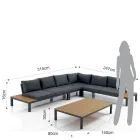 Salón interior y exterior que consta de 1 sofá esquinero y 1 mesa de centro - Savoir Viadurini