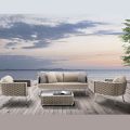 Lounge al aire libre en aluminio y tela tejida - Reda