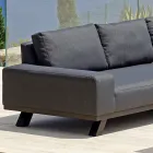 Lounge al aire libre en aluminio negro con mesa de centro de cerámica - Ghislain Viadurini