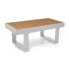 Tumbona de exterior de aluminio y reposabrazos de polywood - City Viadurini