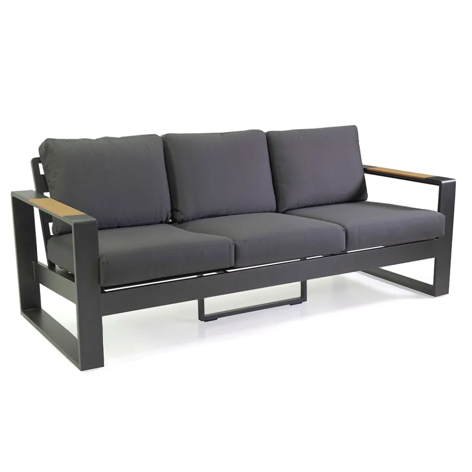 Tumbona de exterior de aluminio y reposabrazos de polywood - City Viadurini