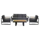 Tumbona de exterior de aluminio y reposabrazos de polywood - City Viadurini