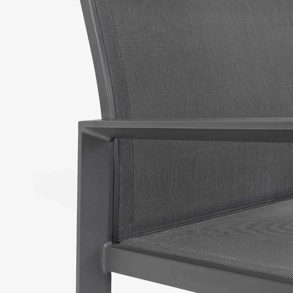 Salón de jardín con 1 sofá, 2 sillones y 1 mesa de centro - Plano Viadurini