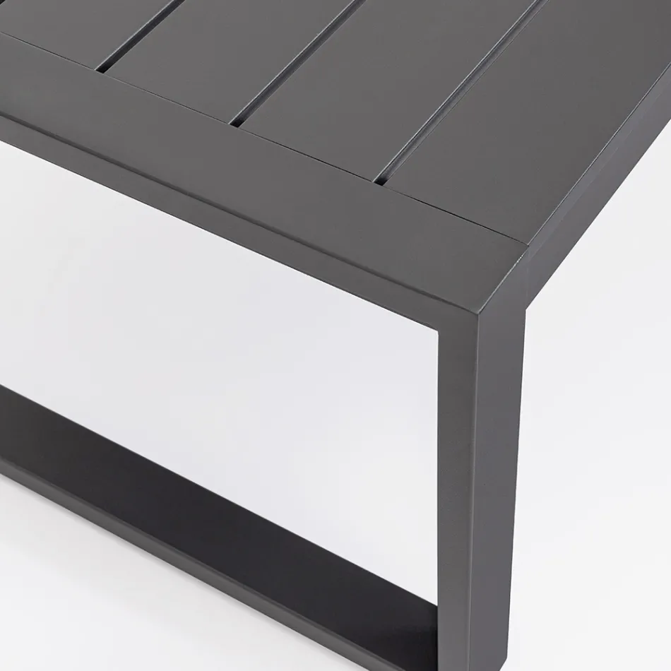 Salón de jardín con 1 sofá, 2 sillones y 1 mesa de centro - Plano Viadurini