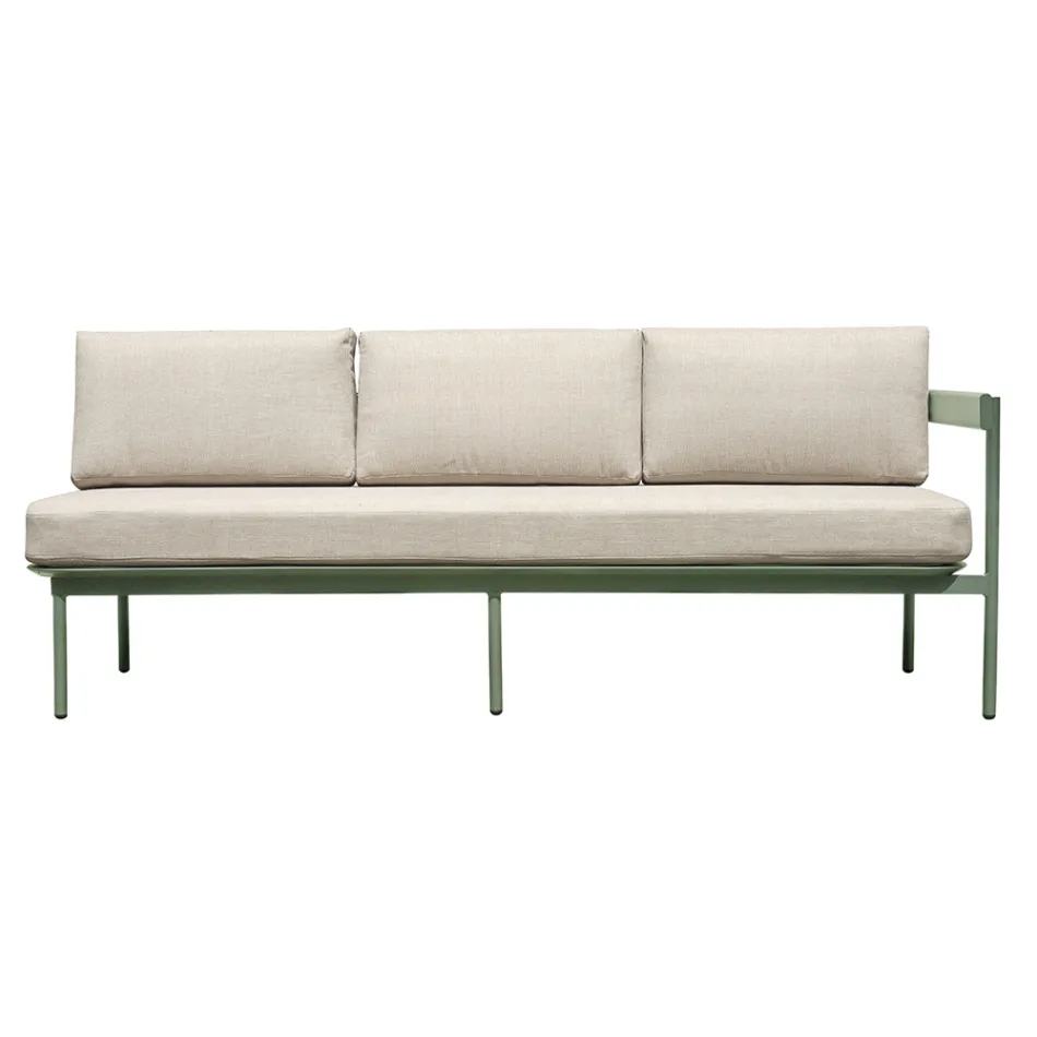 Salón de jardín con 2 sofás y 1 mesa de centro de aluminio - Daisy Viadurini