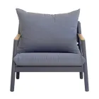 Salón de jardín con 2 sillones, 1 sofá y 1 mesa de aluminio - Minni Viadurini