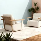 Salón de jardín con sofá, 2 sillones y mesa de centro - Montorio Viadurini