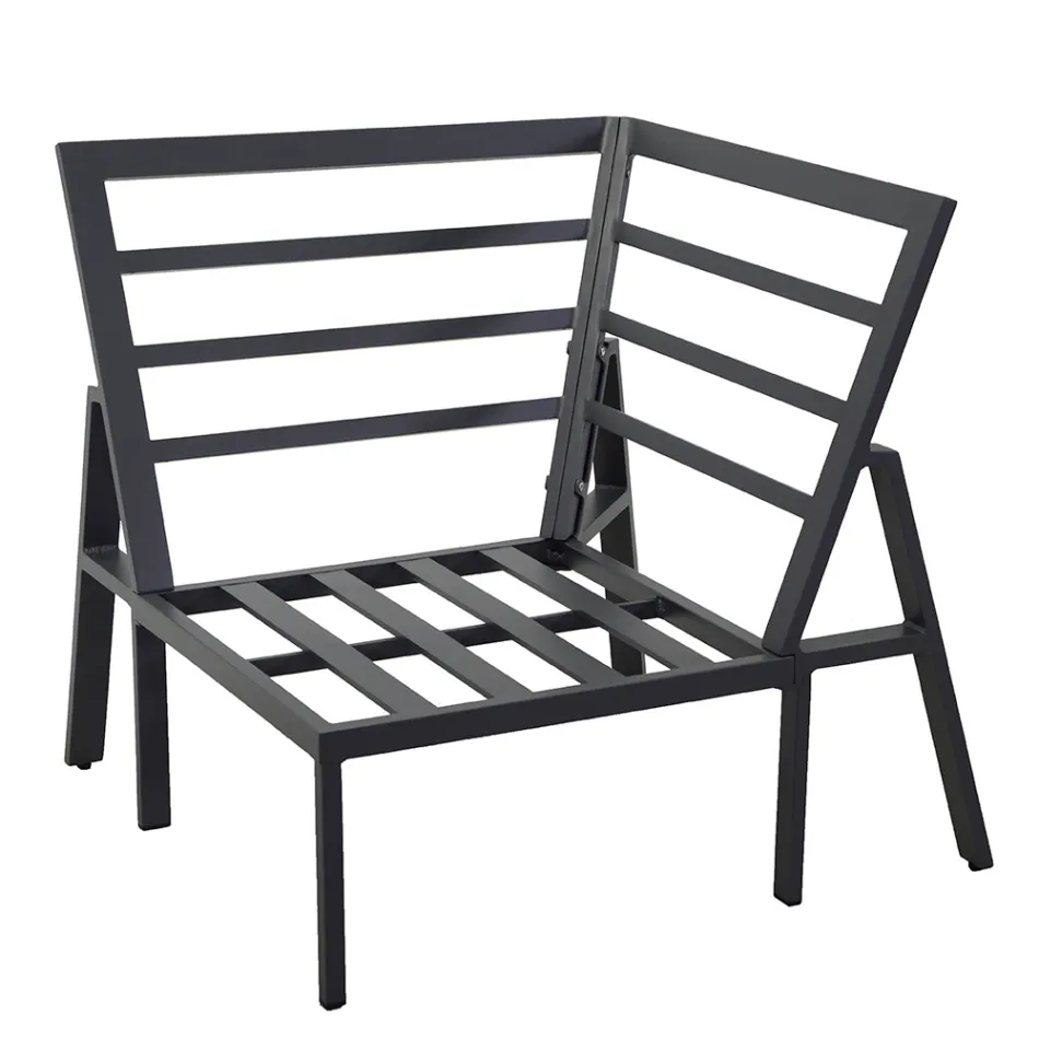 Salón de jardín con sofá y mesa de centro de aluminio - Etiqueta Viadurini