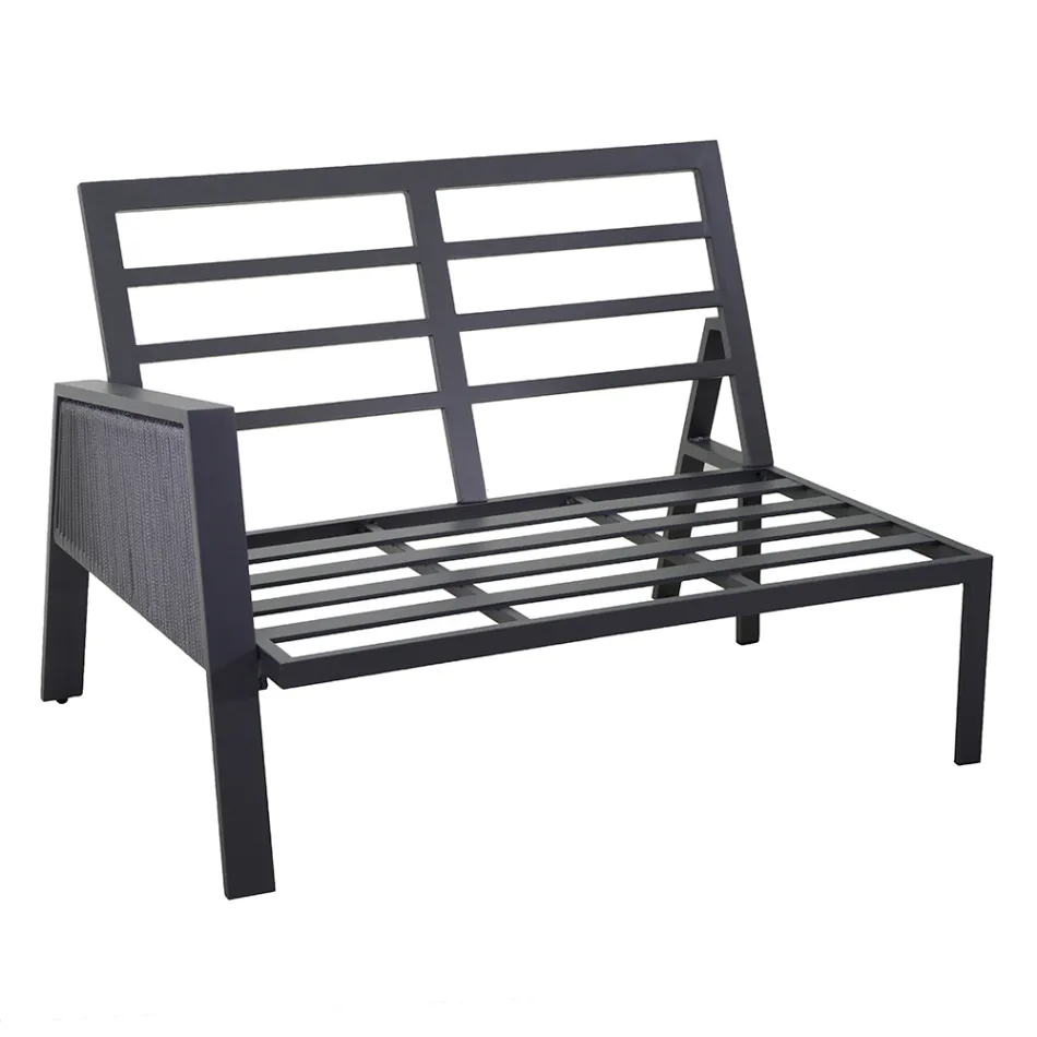 Salón de jardín con sofá y mesa de centro de aluminio - Etiqueta Viadurini