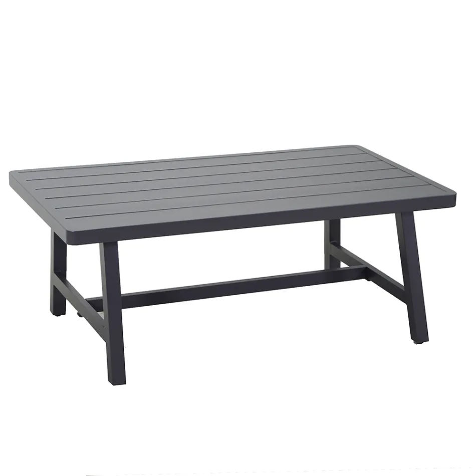 Salón de jardín con sofá y mesa de centro de aluminio - Etiqueta Viadurini