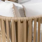 Garden Lounge en aluminio blanco y tela - Eugene Viadurini