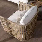 Garden Lounge en aluminio blanco y tela - Eugene Viadurini