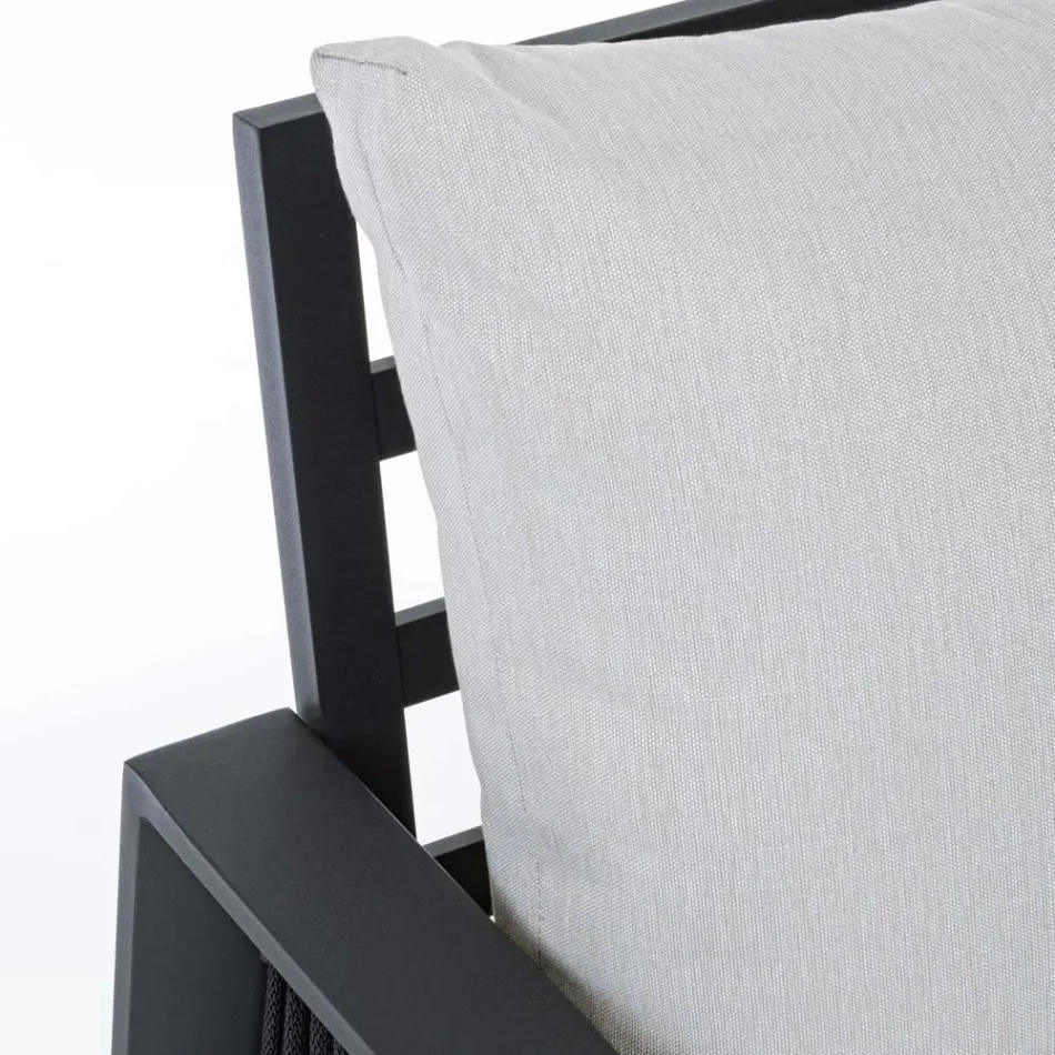 Salón de jardín de diseño en aluminio blanco o negro - Milk Rain Viadurini