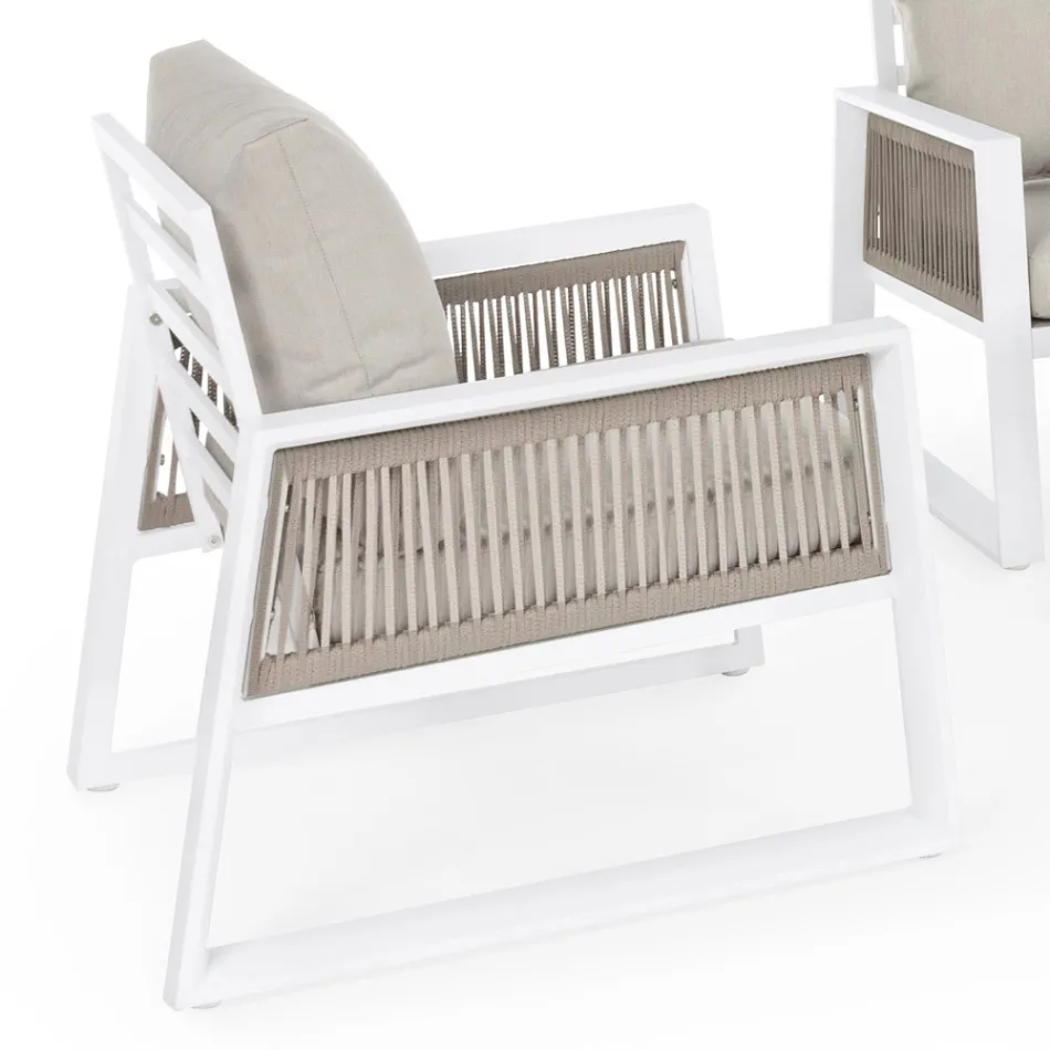 Salón de jardín de diseño en aluminio blanco o negro - Milk Rain Viadurini