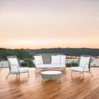 Salón de jardín en aluminio y tejido de cuerdas - Asteria Viadurini