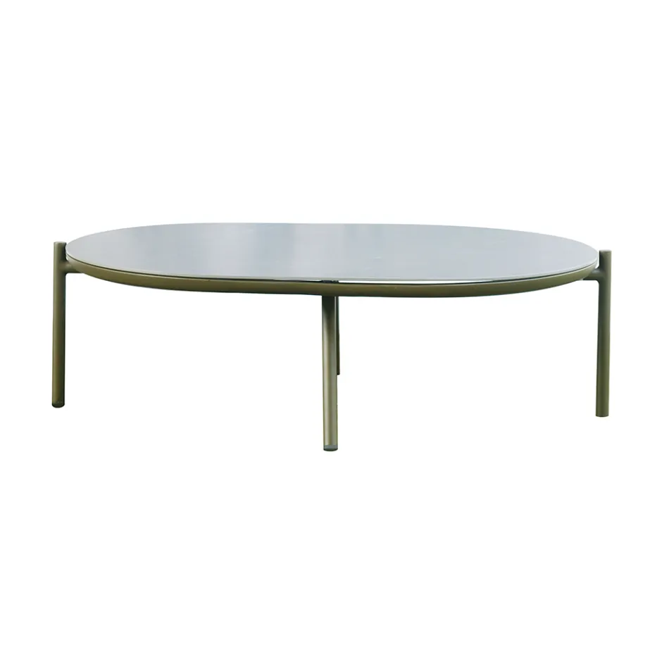 Salón de jardín de aluminio rojo o verde - Regalrise Viadurini