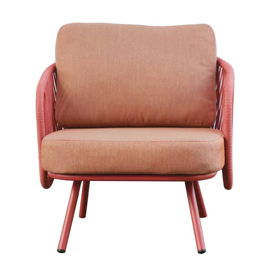 Salón de jardín de aluminio rojo o verde - Regalrise Viadurini