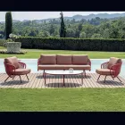 Salón de jardín de aluminio rojo o verde - Regalrise Viadurini